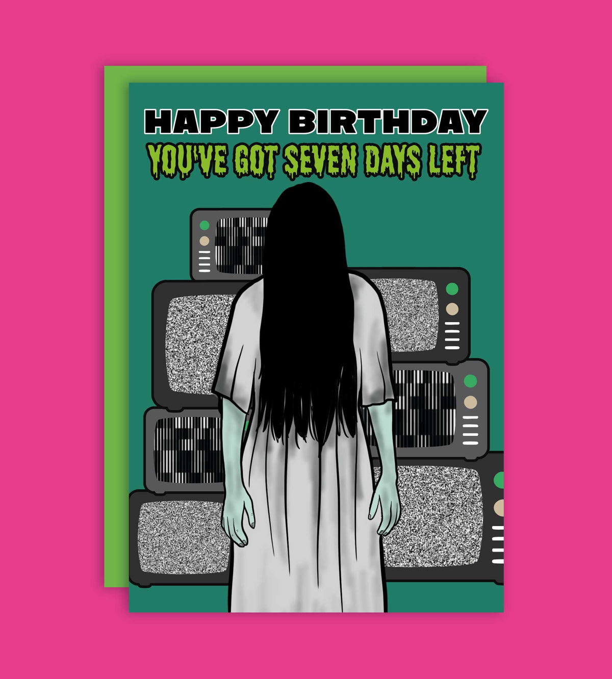 Happy Birthday 7 Days Left Halloween Funny Greeting Card