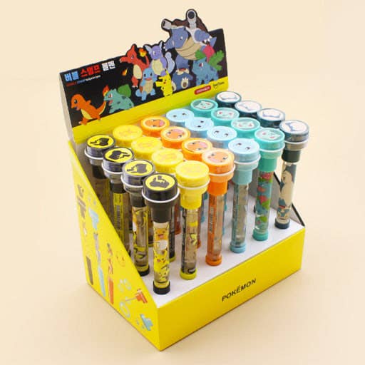 Pokemon Bubble Stamp + Ballpoint Pen + Bubble Wand