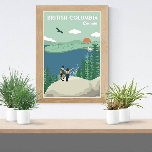 BRITISH COLUMBIA travel poster - Deep cove reedition