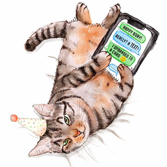 Cat Birthday Text - Funny Birthday Card