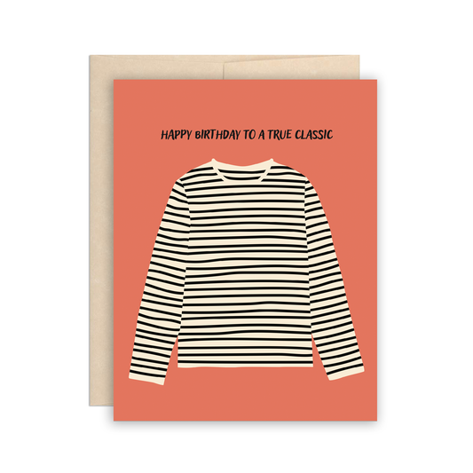 Cool Iconic Classic Striped T-shirt Birthday Birthday Card