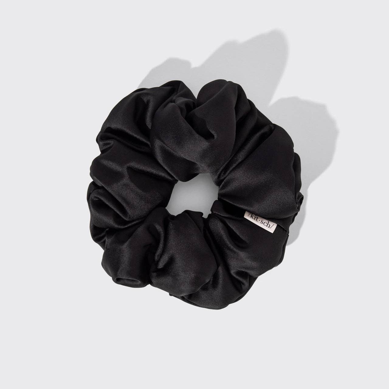 Pillow Scrunchies in Satin 4pc - Black