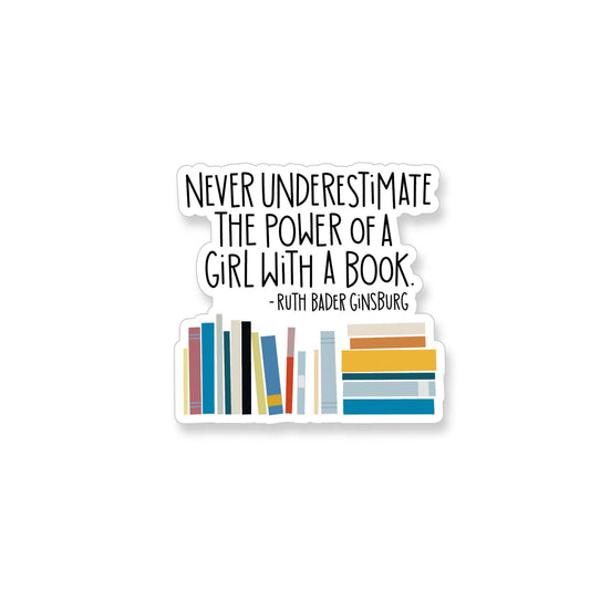 Ruth Bader Ginsburg Girl with a Book Vinyl Sticker
