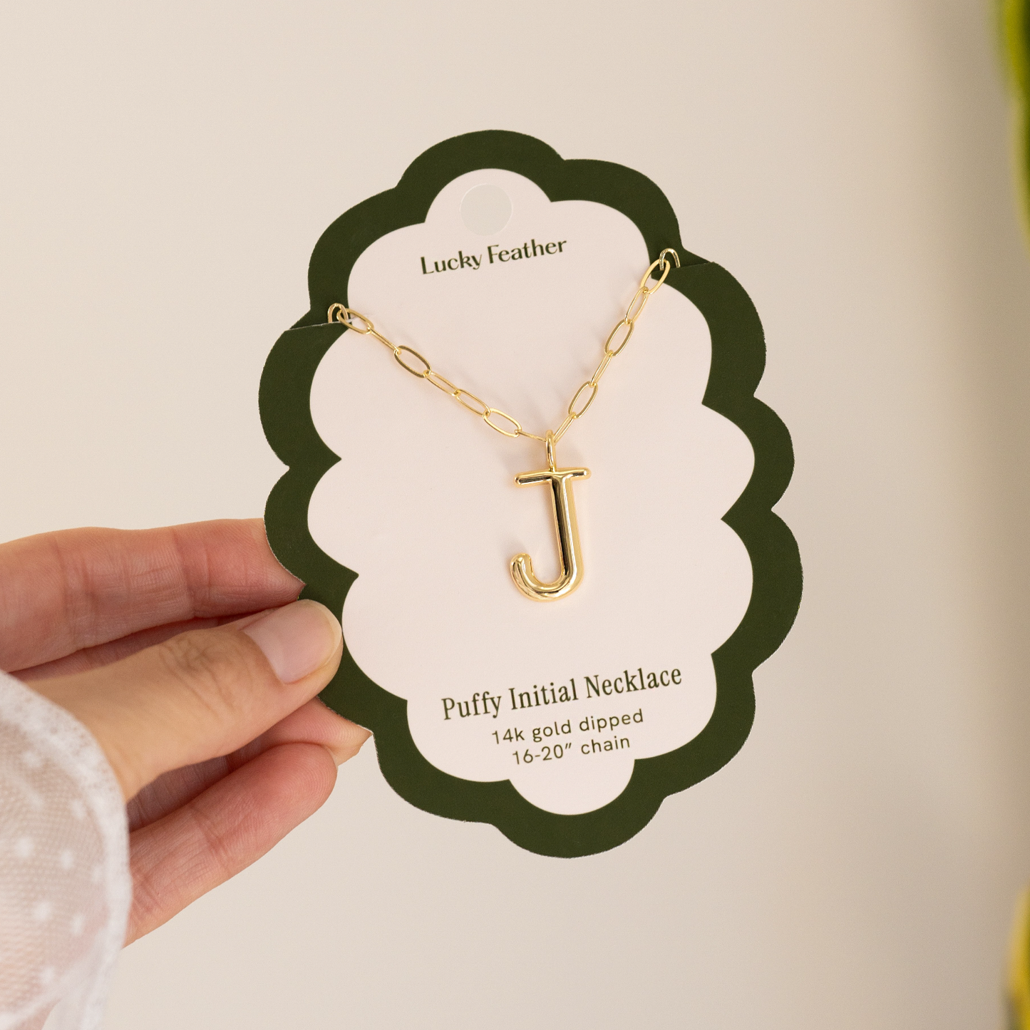Puffy Letter Initial Necklace