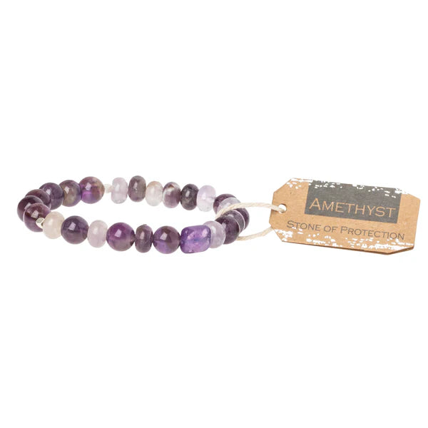Stone Stack Bracelet Amethyst - Stone of Protection
