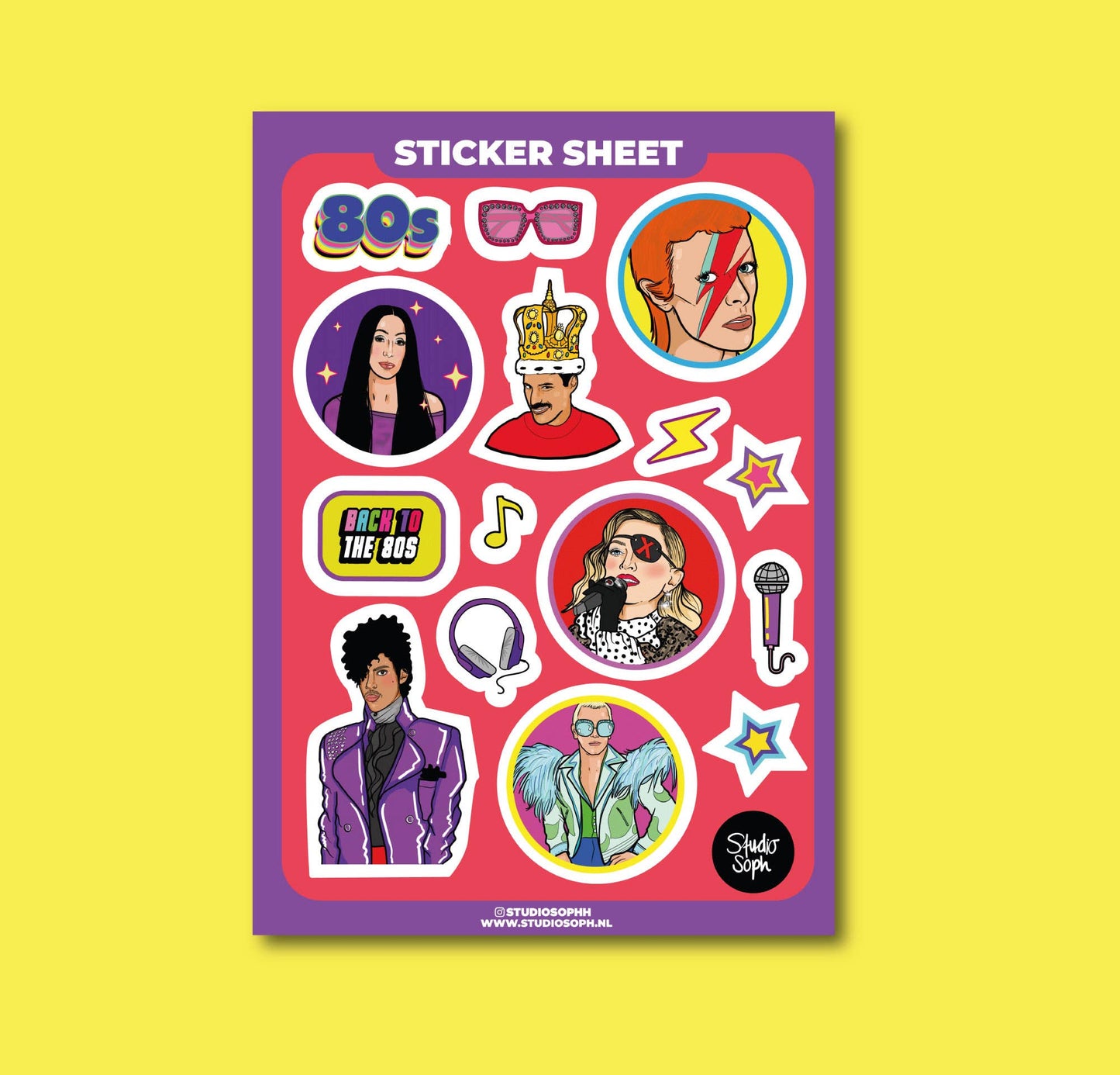 80's Icons A5 Sticker Sheet