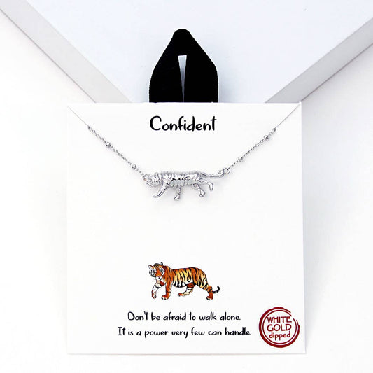 Gold-Dipped Tiger Figurine Pendant Necklace