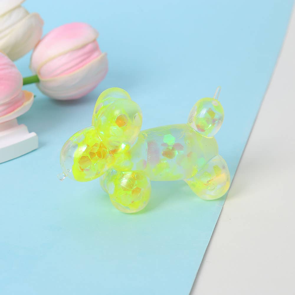 Sequin Balloon Dog Slow Rising Squishy Toy