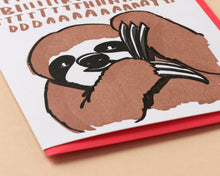 Load image into Gallery viewer, Happy Birthday Sloth Letterpress Greeting Card
