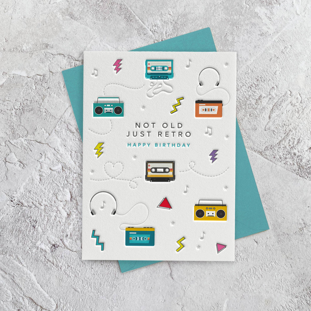 Cassette Tapes Letterpress Style Card