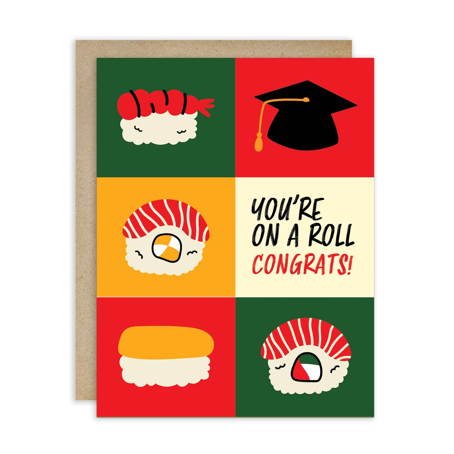Sushi Graduation Card | Bold Japanese Food Roll Pun Congrats