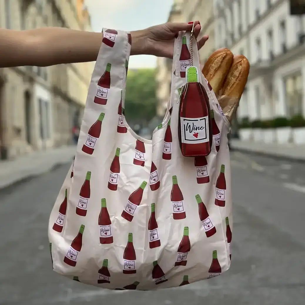 2-in-1 Bag Charm & Reusable Shopper Bag - Cherries