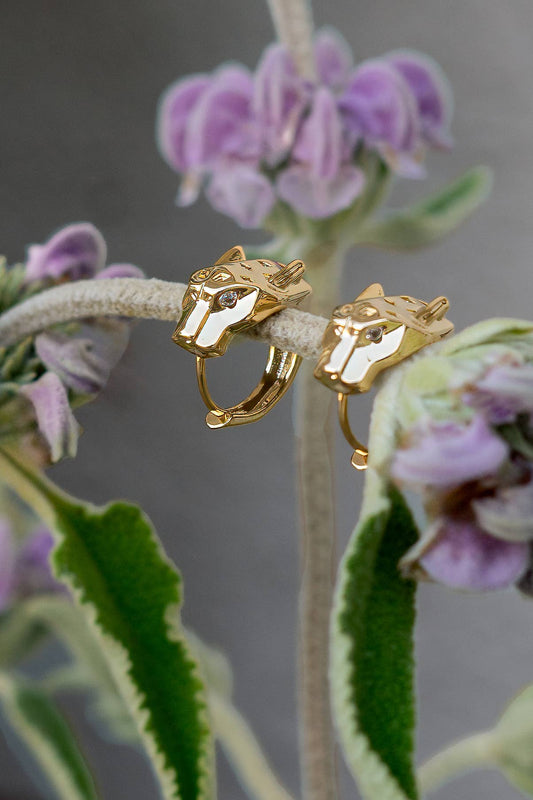 Beck Jaguar Huggie Hoops - 18K Gold Plated