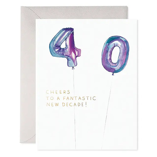 Helium 40 | 40th Birthday Greeting Card - Front & Company: Gift Store