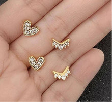 Load image into Gallery viewer, Nia Pave Heart Studs
