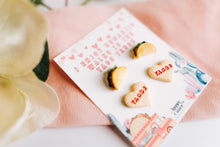 Load image into Gallery viewer, Romantic Walks to the Taco Truck Tacos Stud Earrings
