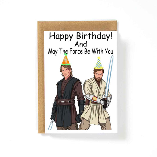 Anakin and Obiwan Happy Birthday Card