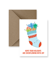 Load image into Gallery viewer, Overflowing Joy Holiday Stocking Card
