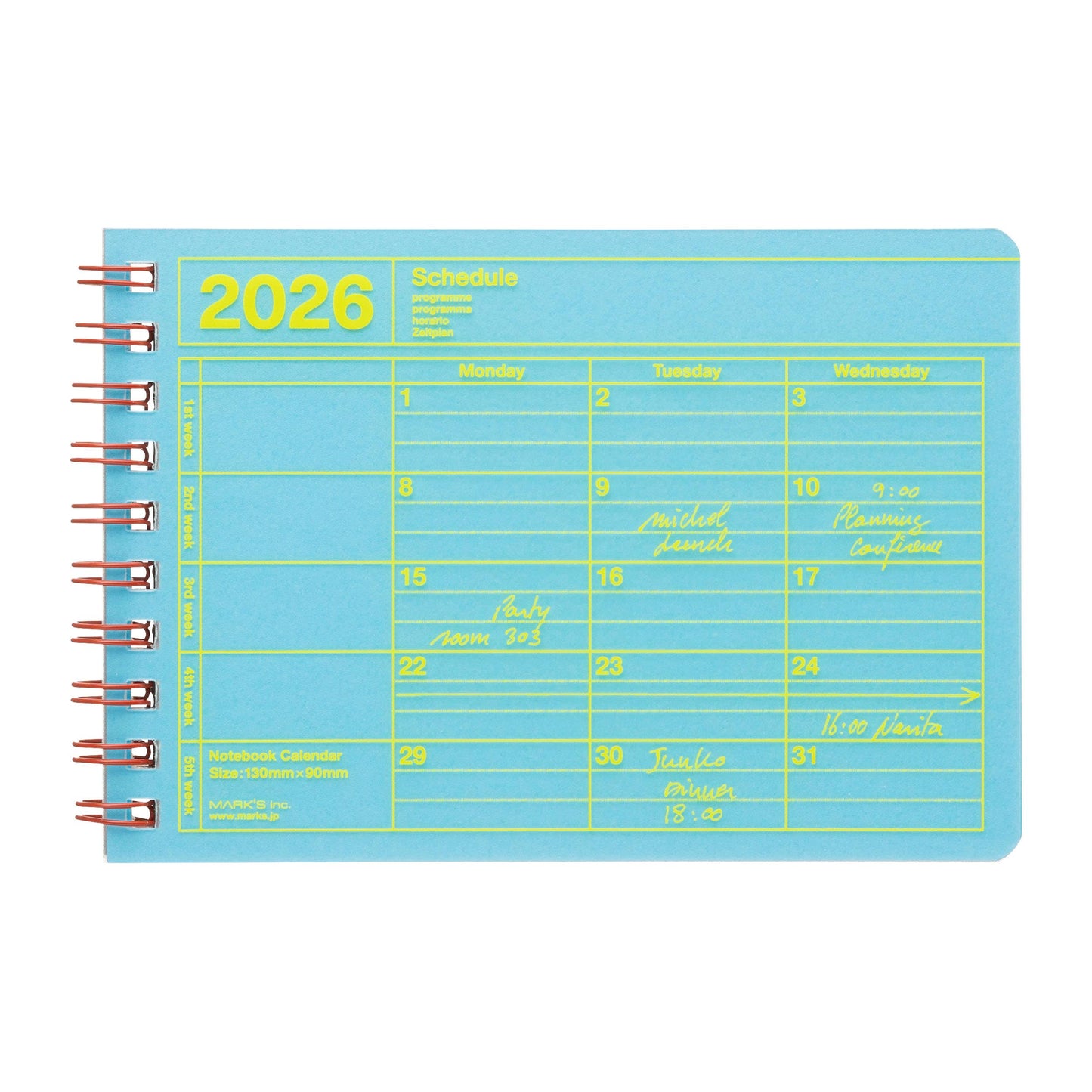 Notebook Calendar 2026,B7,XS
