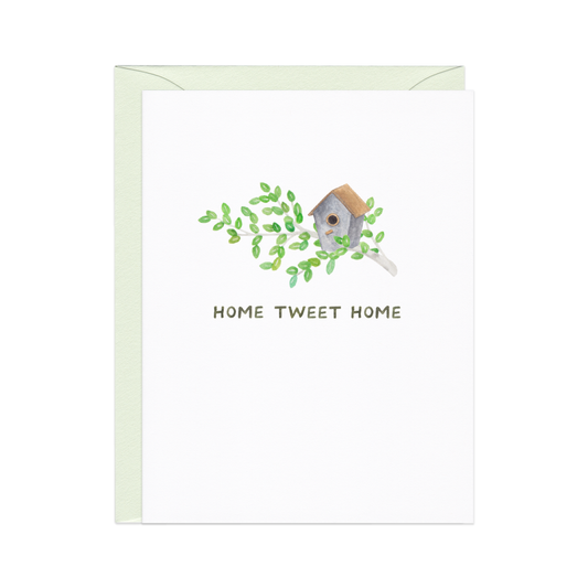 Bird House New Home - Animal Pun Housewarming Congrats Card