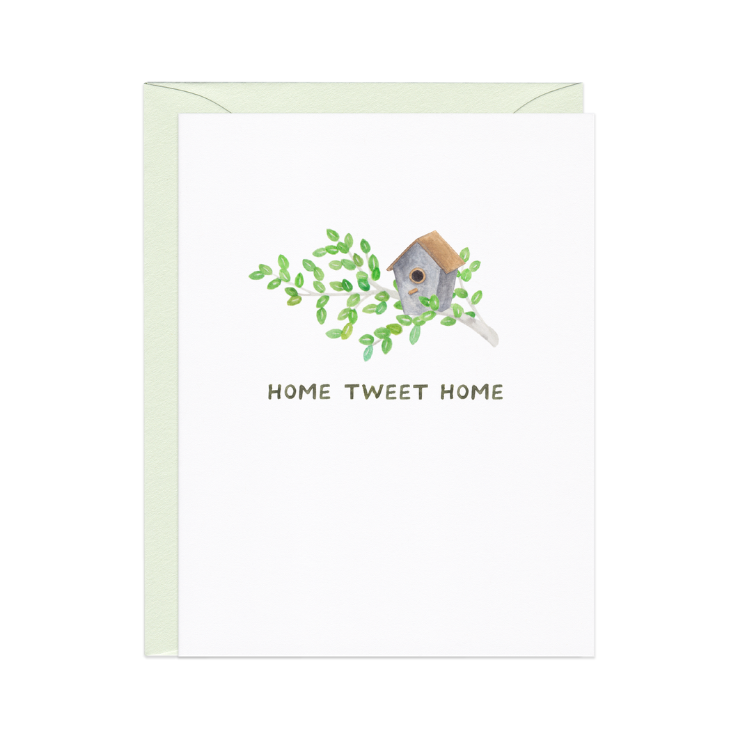 Bird House New Home - Animal Pun Housewarming Congrats Card