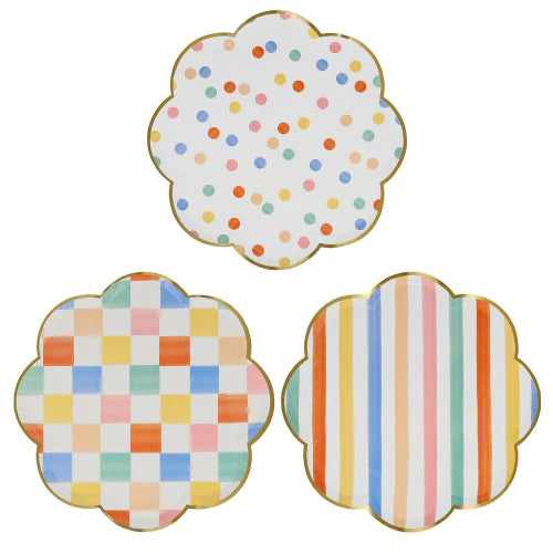 Meri Meri  Colourful Pattern Dinner Plates