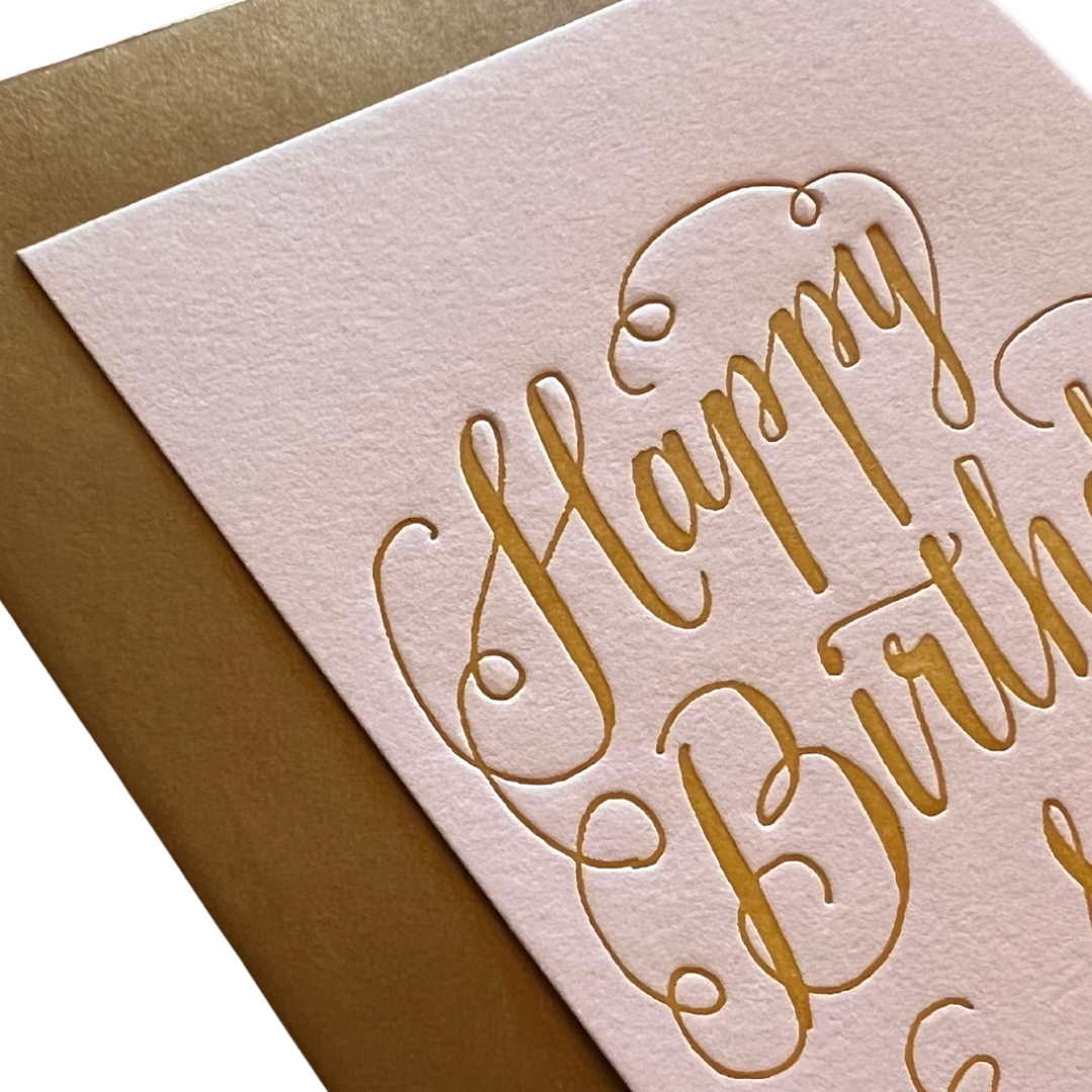 Happy Birthday Mom Letterpress Greeting Card