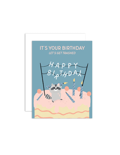 Trashed Raccoon Birthday - Birthday Greeting Card - Front & Company: Gift Store