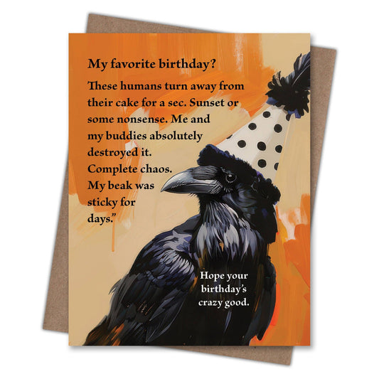 Raven - Recycled Birthday Card for Bird Lovers