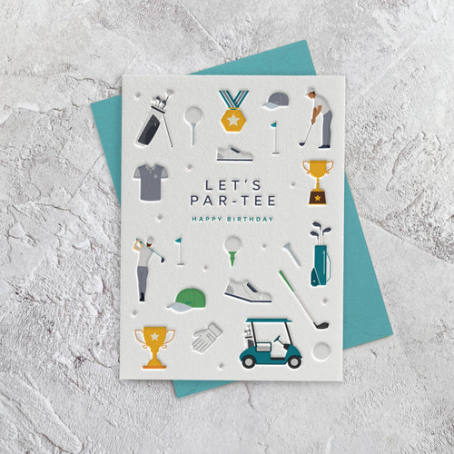 Golf Birthday Letterpress Style Card - Front & Company: Gift Store