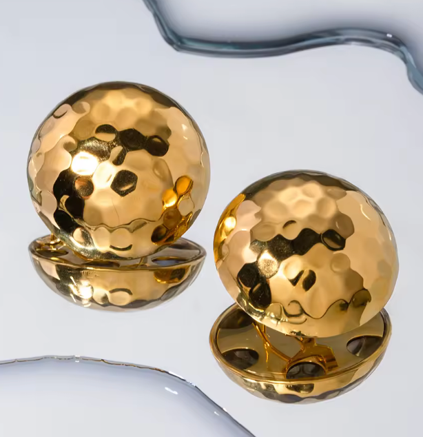 Pop It  Button Earrings, Earring Steel Leaver Back
