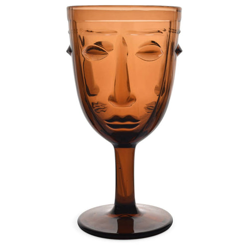 Amber Face Glass D8 H16.5cm - Front & Company: Gift Store