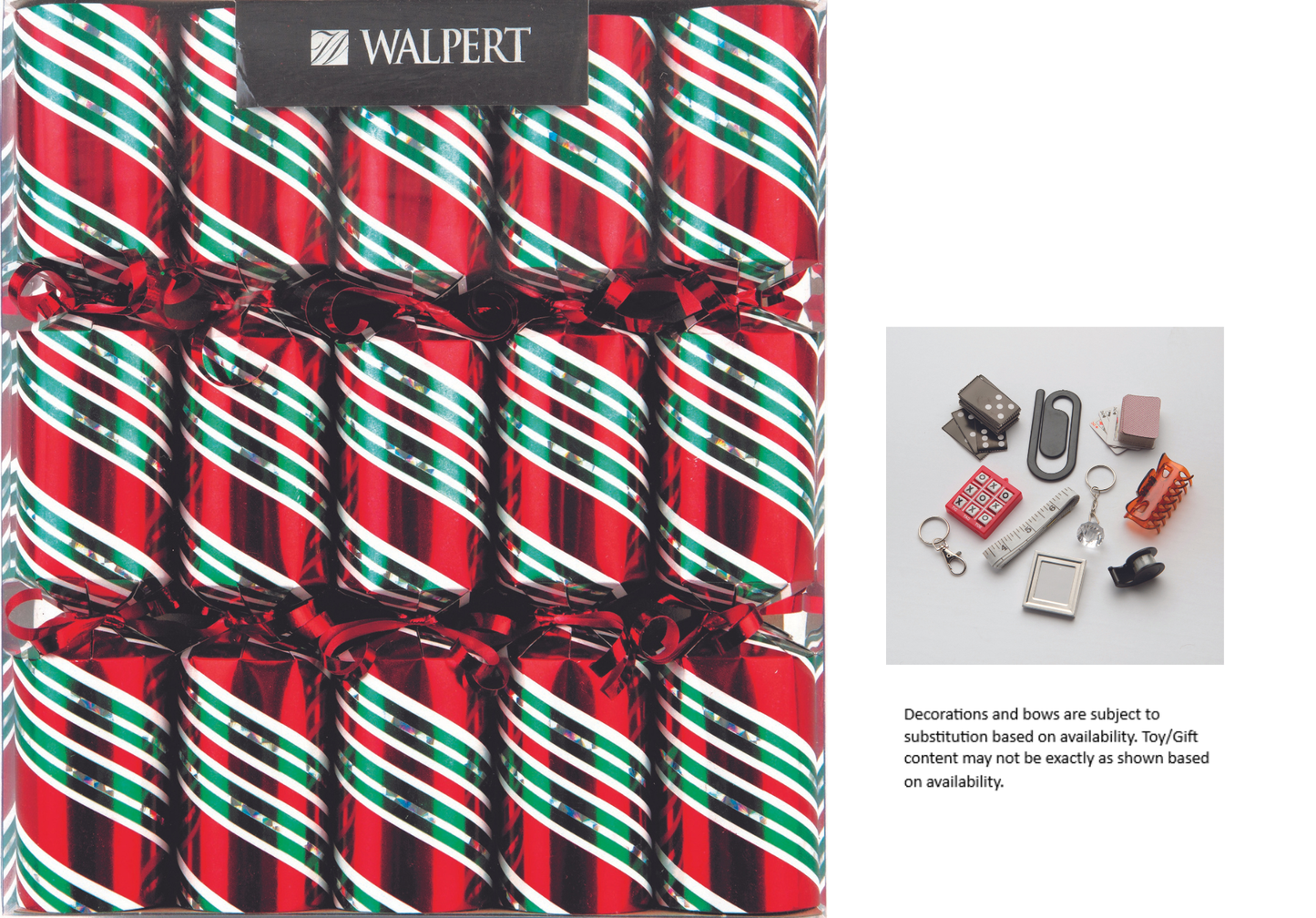 11in Holographic Candy Cane Crackers 10ct