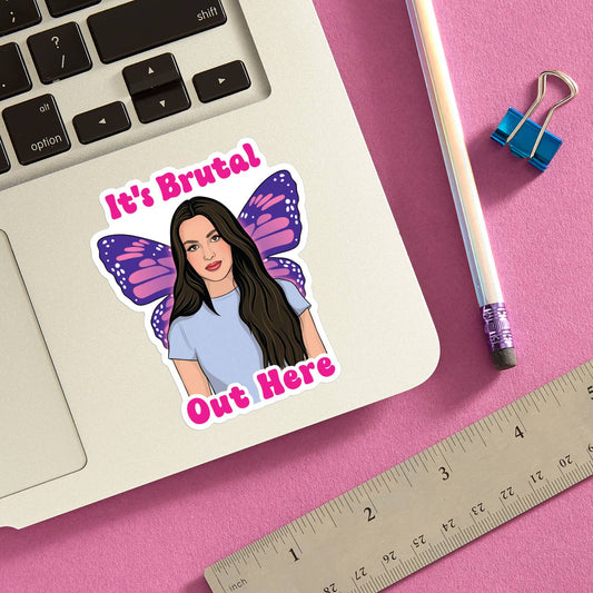 Olivia It's Brutal Out Here Die Cut Sticker