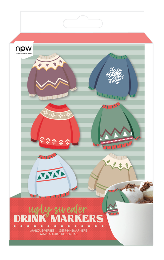 Ugly Sweater Holiday Drink Markers