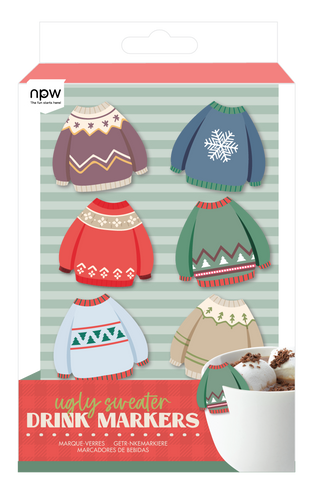 Ugly Sweater Holiday Drink Markers - Front & Company: Gift Store