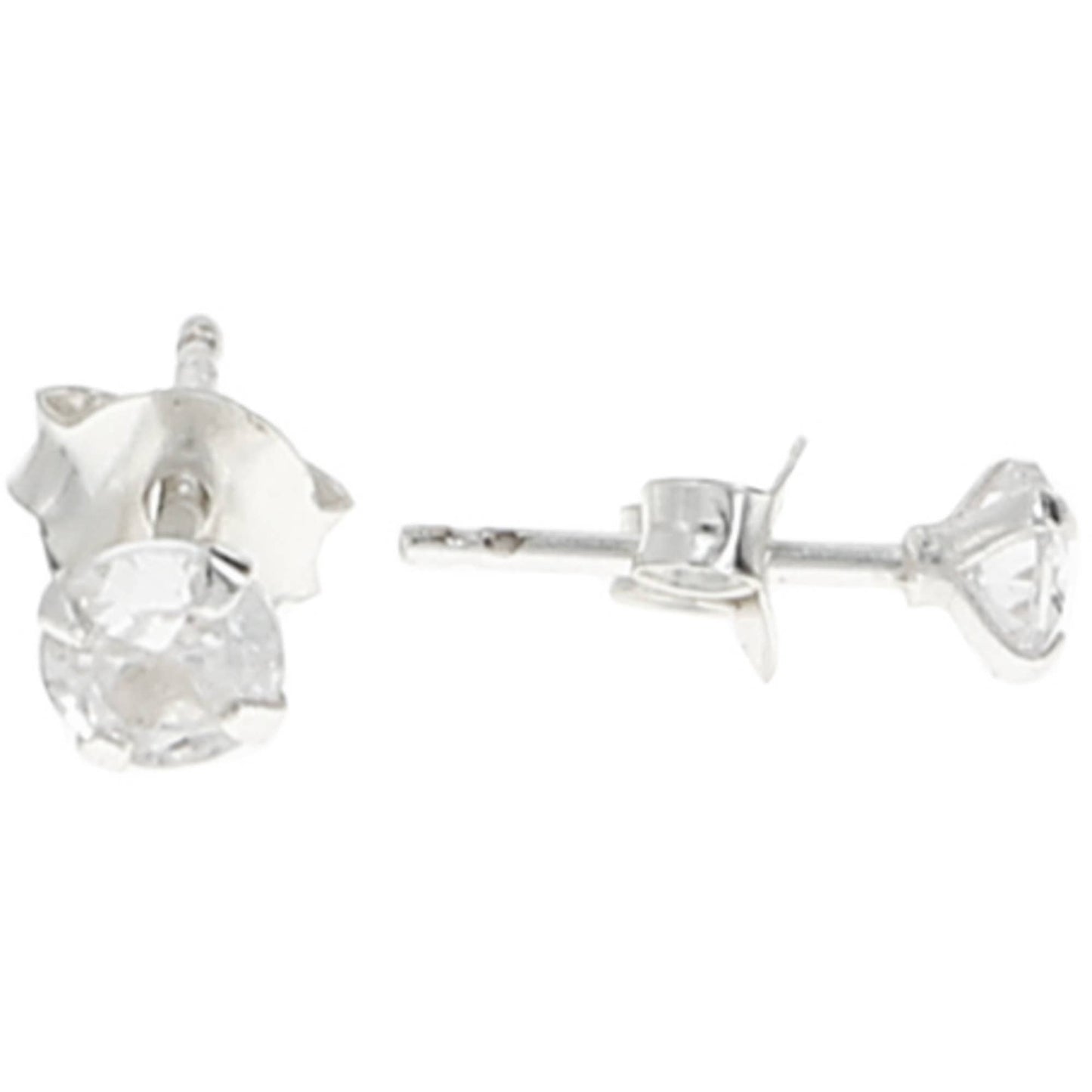 Love You-2.75" Dish 5mm Sterling Silver CZ Stud Earring Set