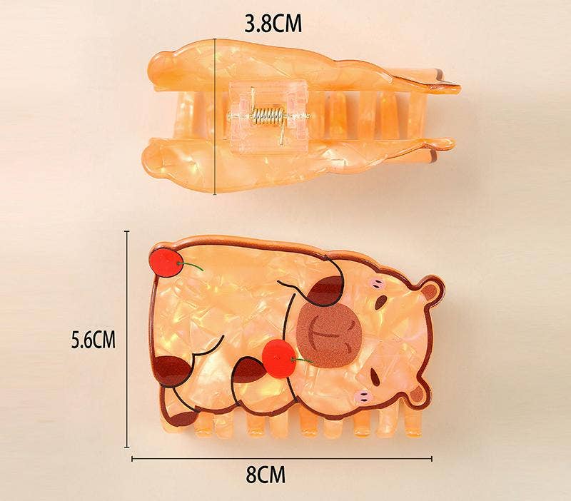 Cartoon Capybara Hair Claws, Animal Hair Accessories