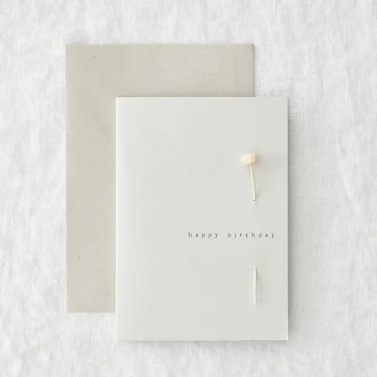 Happy Birthday Card Simple Flower Greeting Card Minimal Card