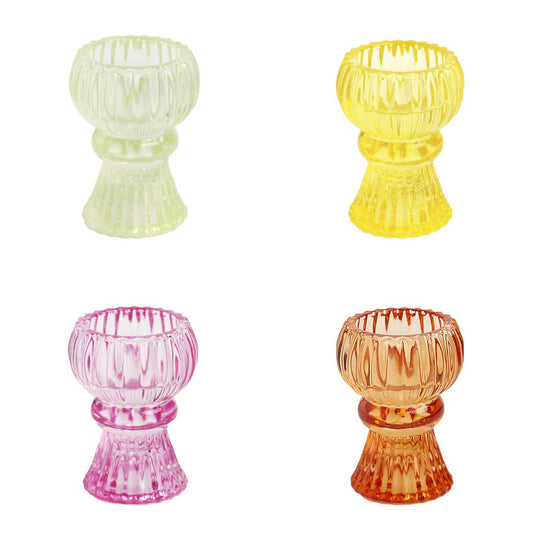 Small Glass Candle Holders Assorted Colour