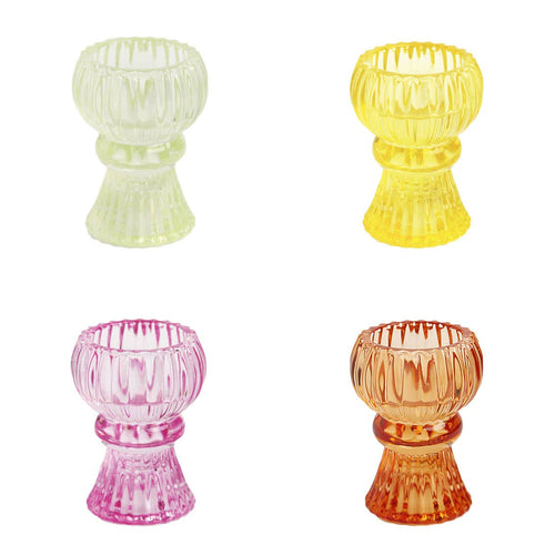 Small Glass Candle Holders Assorted Colour - Front & Company: Gift Store