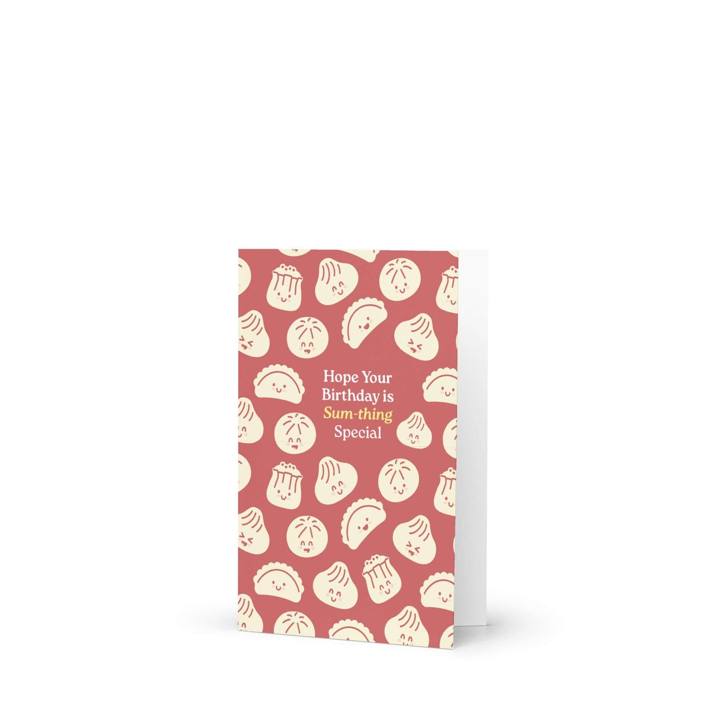 Dim Sum Special Cute Birthday Cards | Red Asian Dumpling Bao Food Snacks