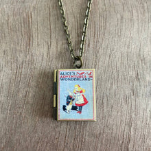 Load image into Gallery viewer, Book Locket Alice In Wonderland - Gray with Rabbit
