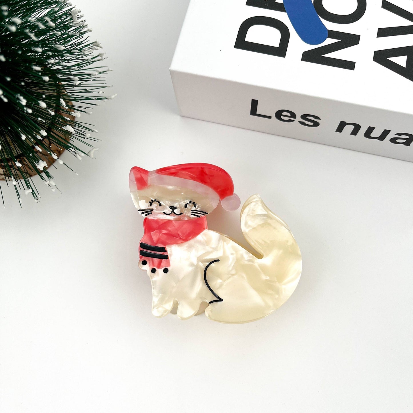 Christmas Cat Claw Clip, Christmas Series Acetate Hair Clip