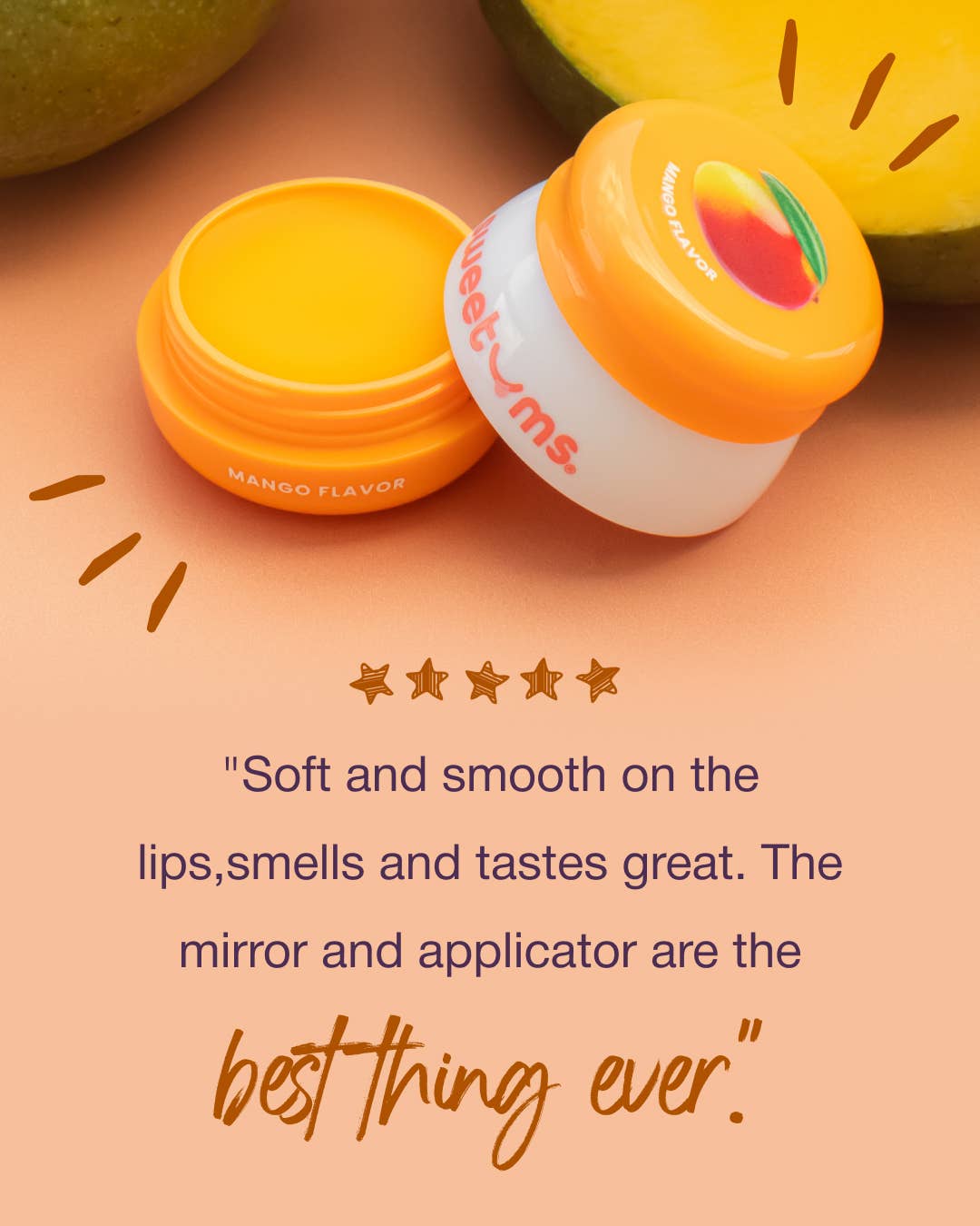 Sweetums Mango Flavored Lip Gloss with mirror and applicator