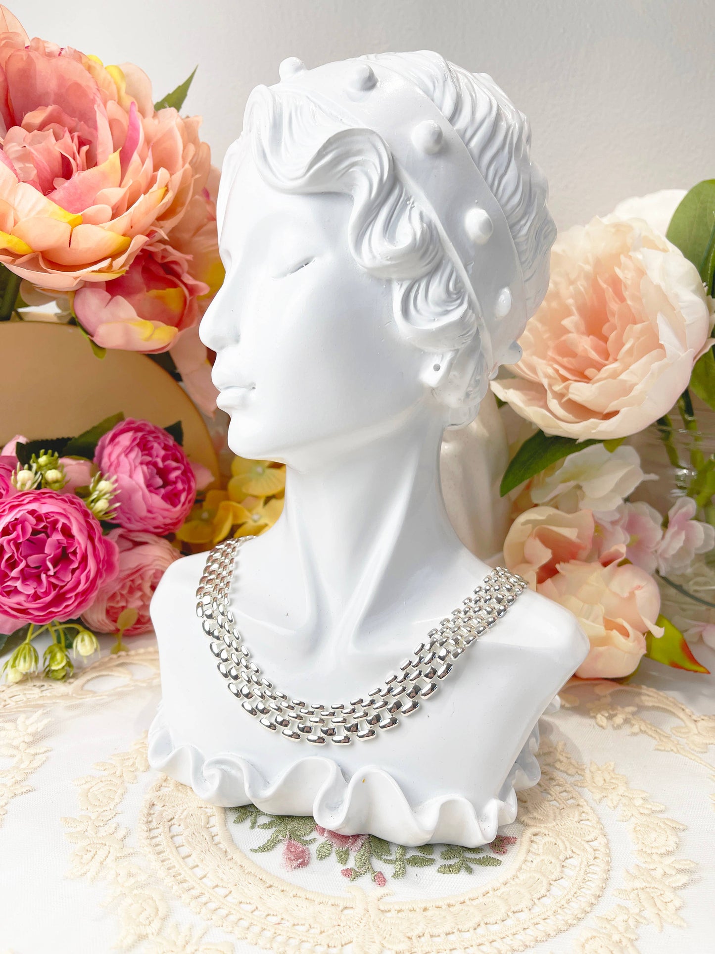 Silver mesh chain necklace, silver chain, silver necklace