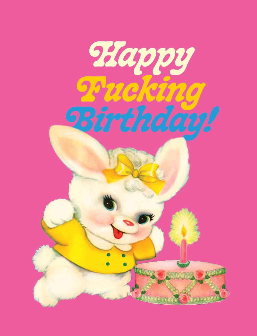 PINK BUNNY! birthday card