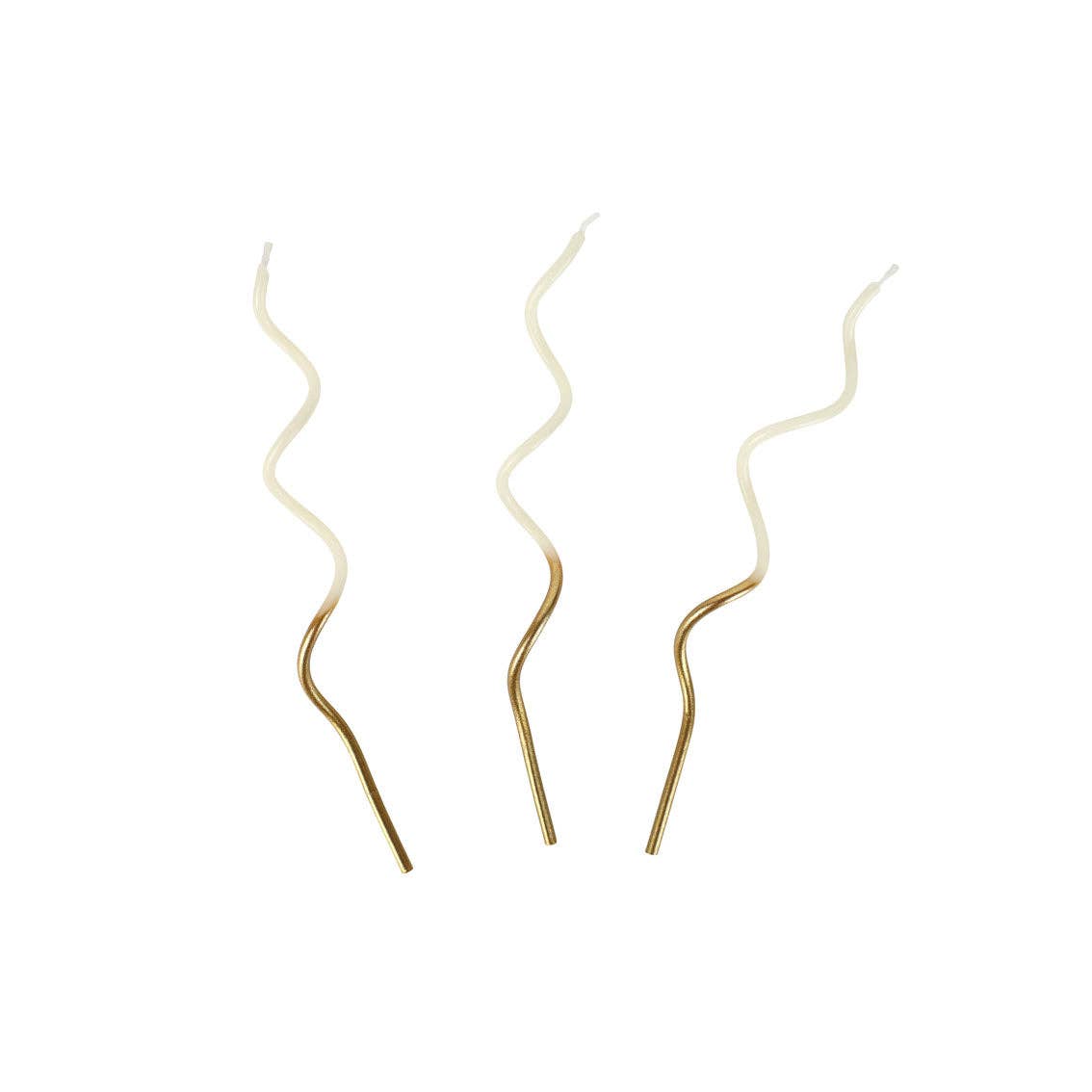 Gold & White Twist Birthday Candles - 20 Pack | Cake Candle|