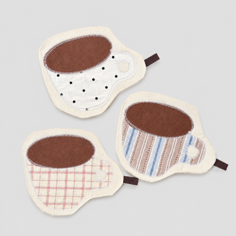 Vintage Patchwork Embroidery Coffee - Shaped Coaster