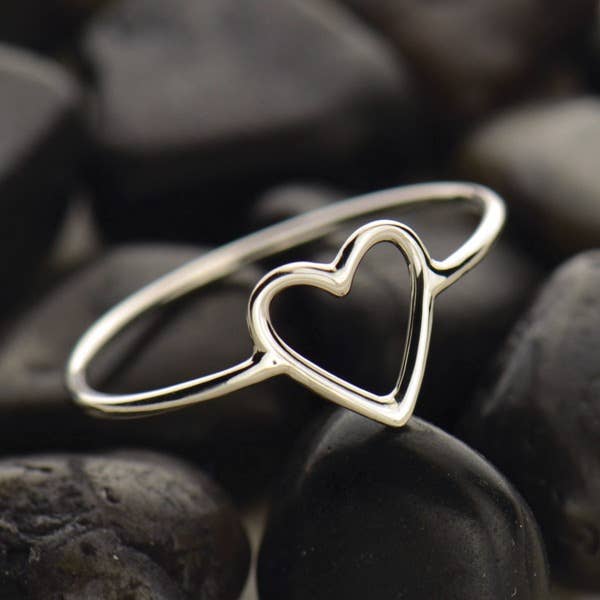 Sterling Silver Open Heart Ring
